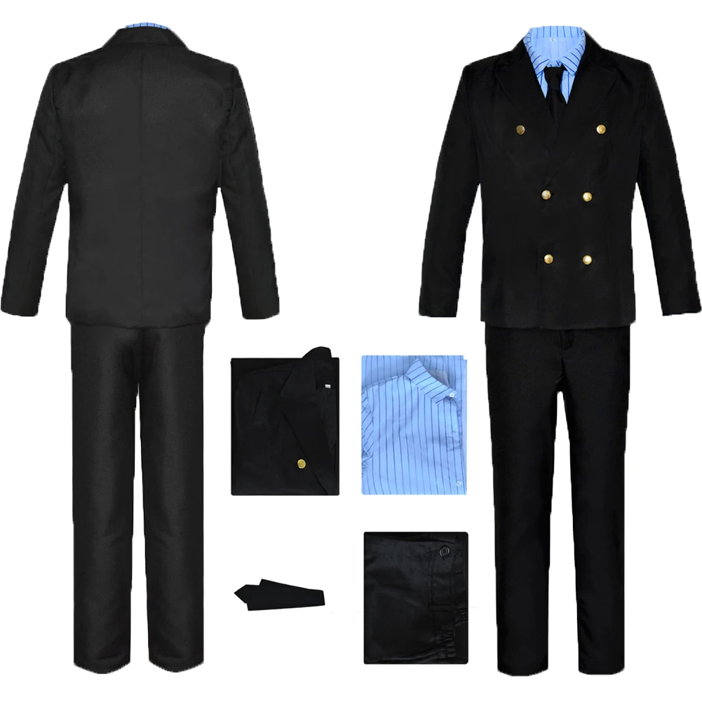 Sanji TV Piece Cosplay Traje para Homens, Roupa, Uniforme Poloshirt, Calças Acessórios, Halloween Carnaval Suit, Homens Adultos