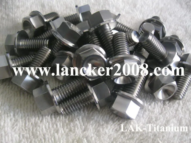 M6x20 22 25 32 30 40 90 Gr5 8mm hexagon 12mm flanged head titanium bolt/screw for Motor