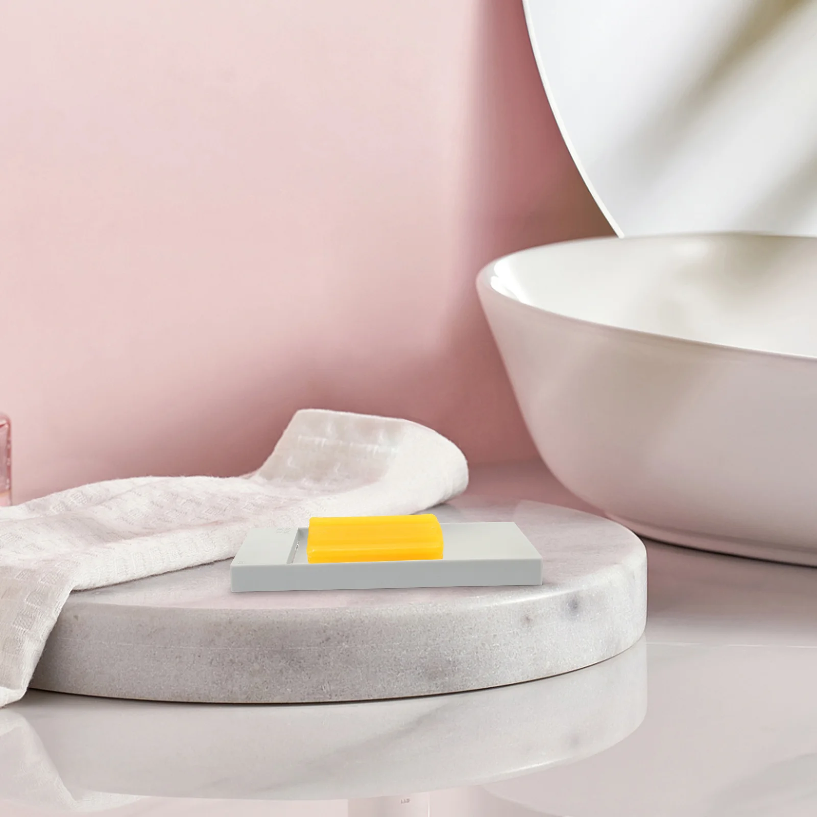 

2Pcs Soap Dish Self Draining Bar Holder for Bathroom Kitchen Sink Countertop Tpr Wear-Resistant Modern Soap Tray Storage