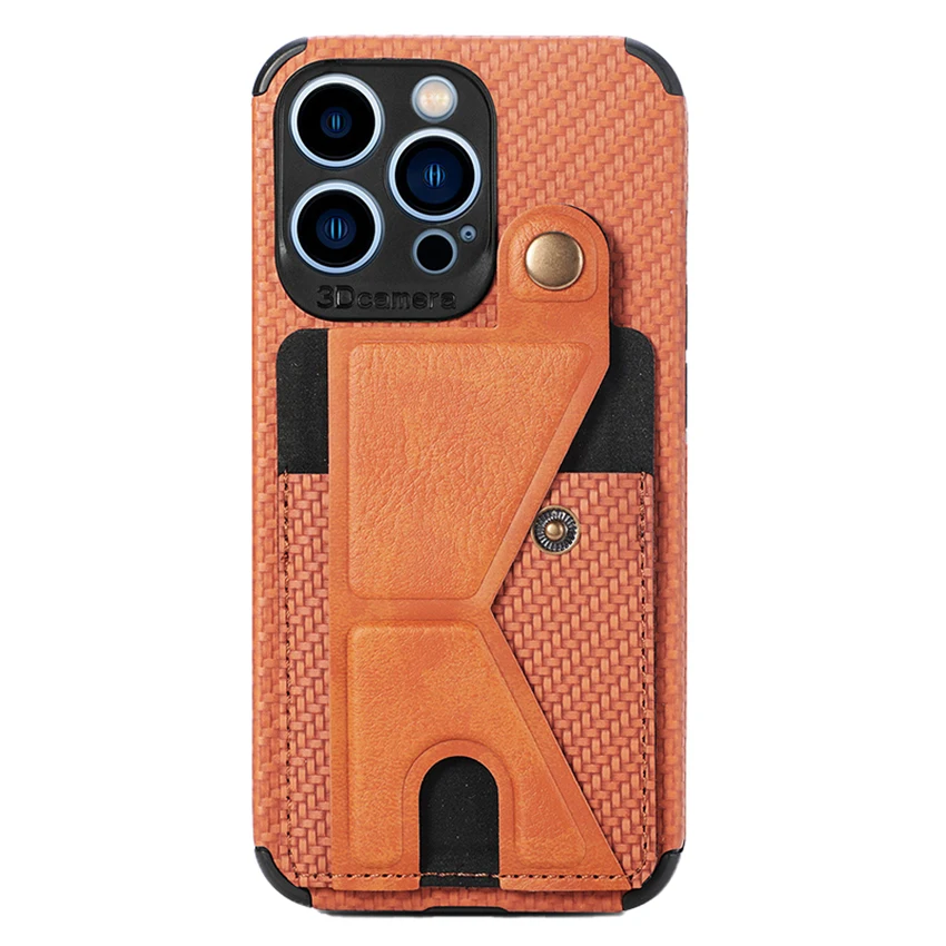 Magnetic Card Pocket Phone Case For Iphone 16 15 14 13 Pro 12 11 Max Plus 16Pro Plug-In Phone Case 16Plus 15Pro Bracket Xs Cover