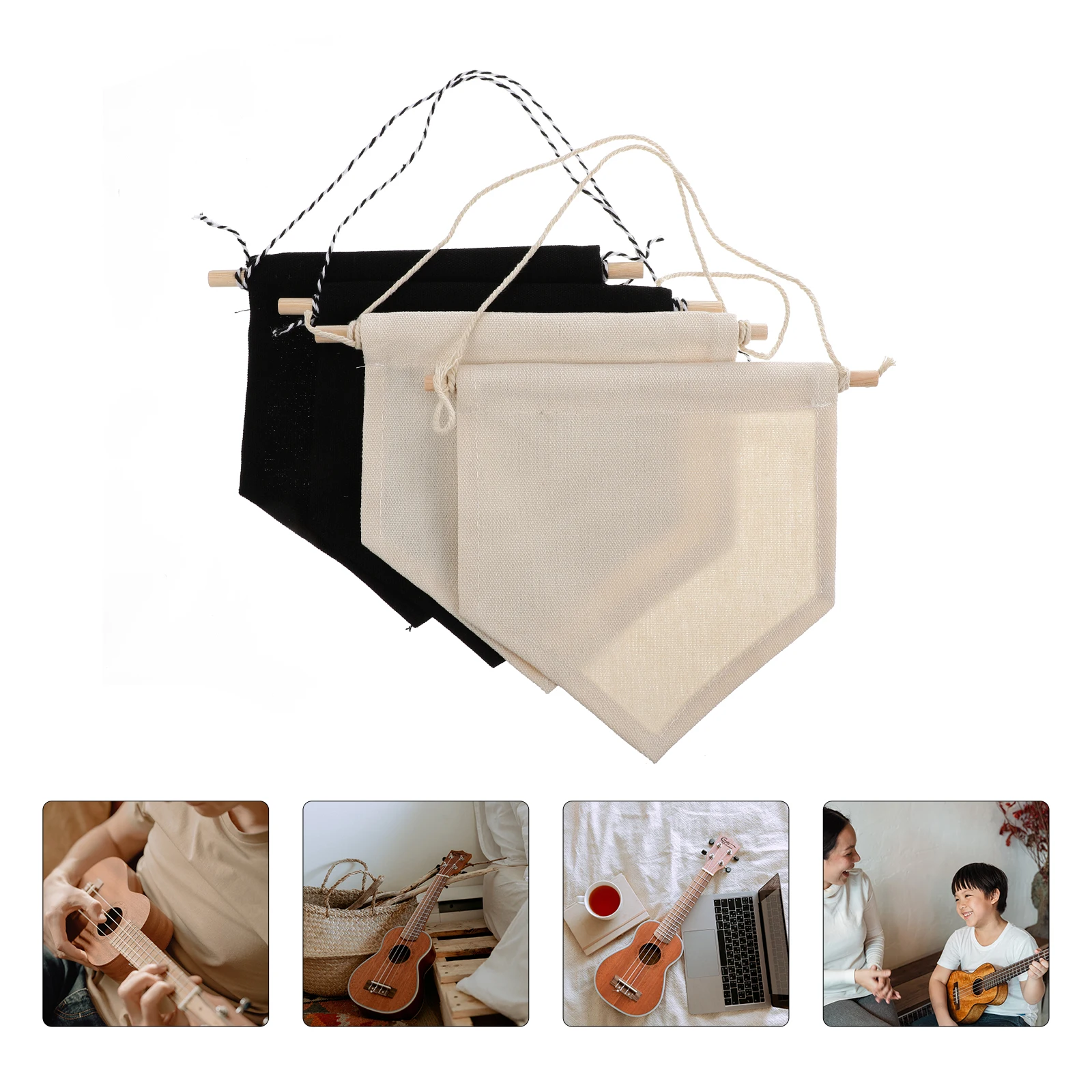 

4pcs Canvas Wall Badge Banner Decor Hanging Badge Banner Brooch Display Pin Storage Kids Teaching Tools Sailcloth