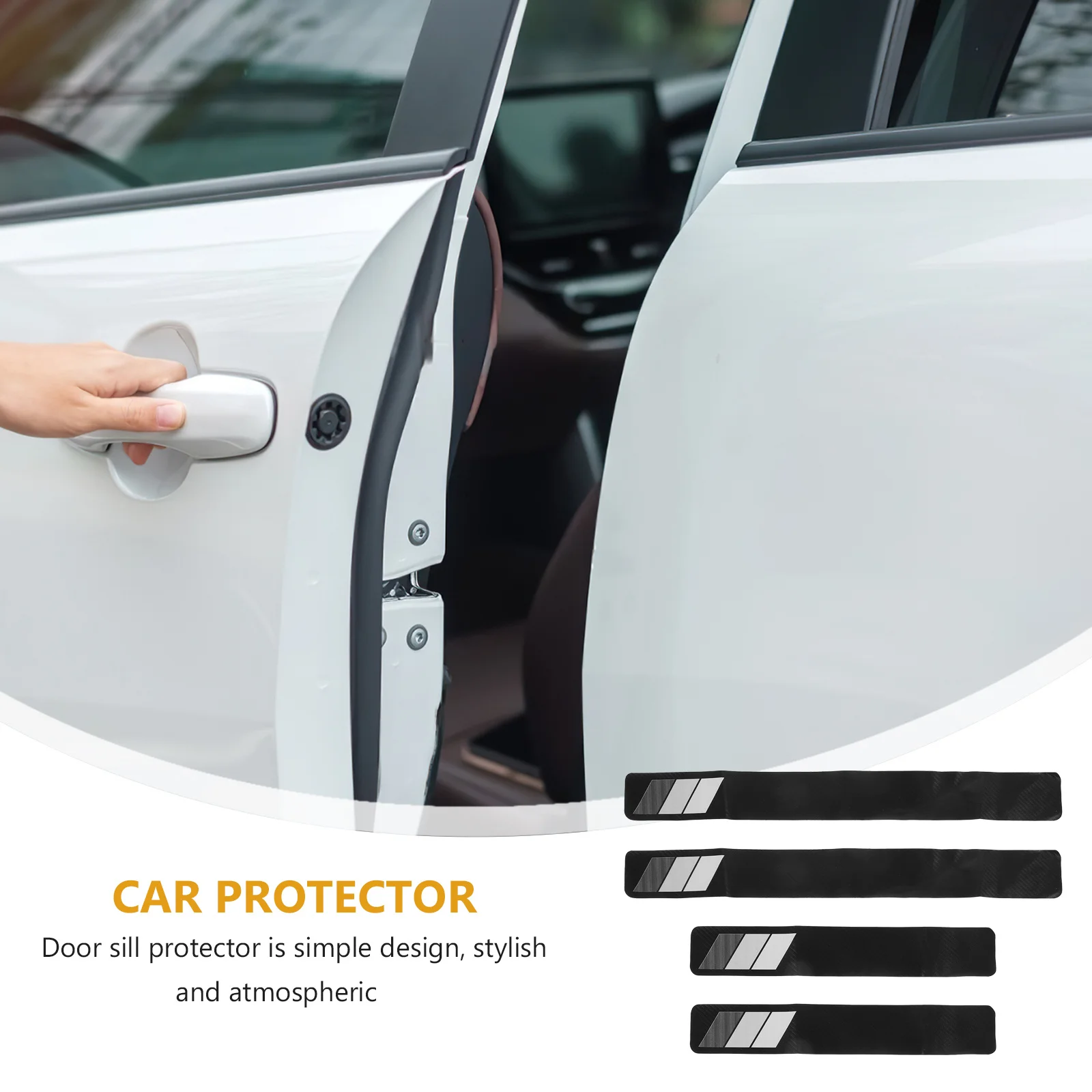 

4Pcs Automotive Door Sill Cover Heavy Duty Car Step Protector Smooth Finish Door Edge Trim for Suv Truck Cab Trucks