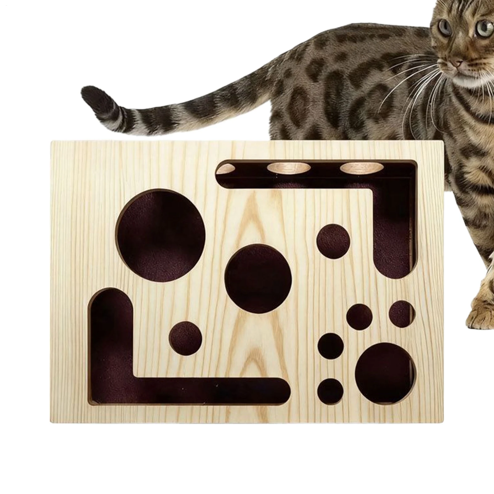 Cat Nail File Box Interactive Puzzle Scratcher Cat Nail Scratch Enrichment Box for Pet Exercise Training Boredom Travel Living