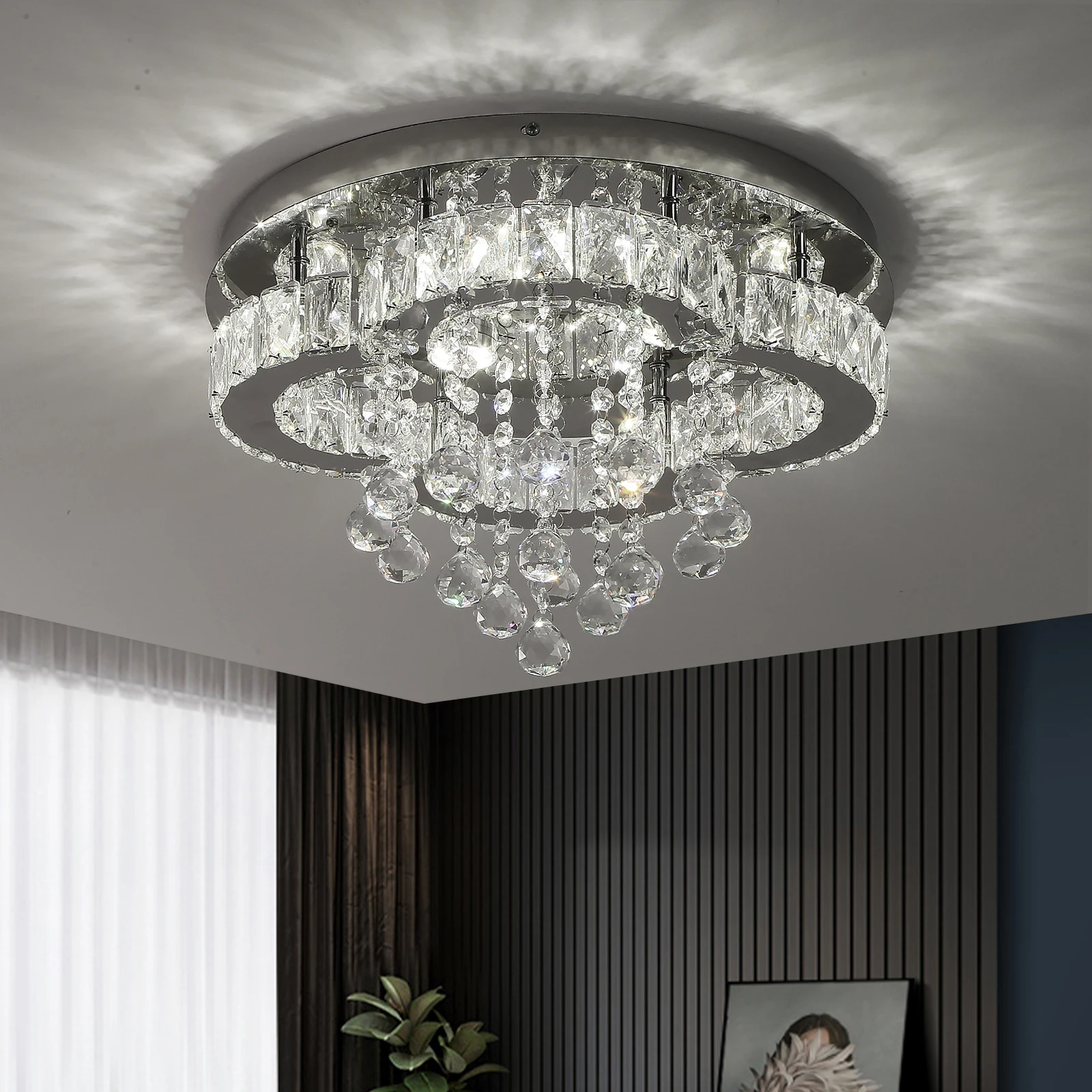 Modern Ceiling Lamp Crystal Led Pendant Light Chandelier Home Decor Fixture Kids Bedroom Living Dining Room Indoor Ailse Lustre