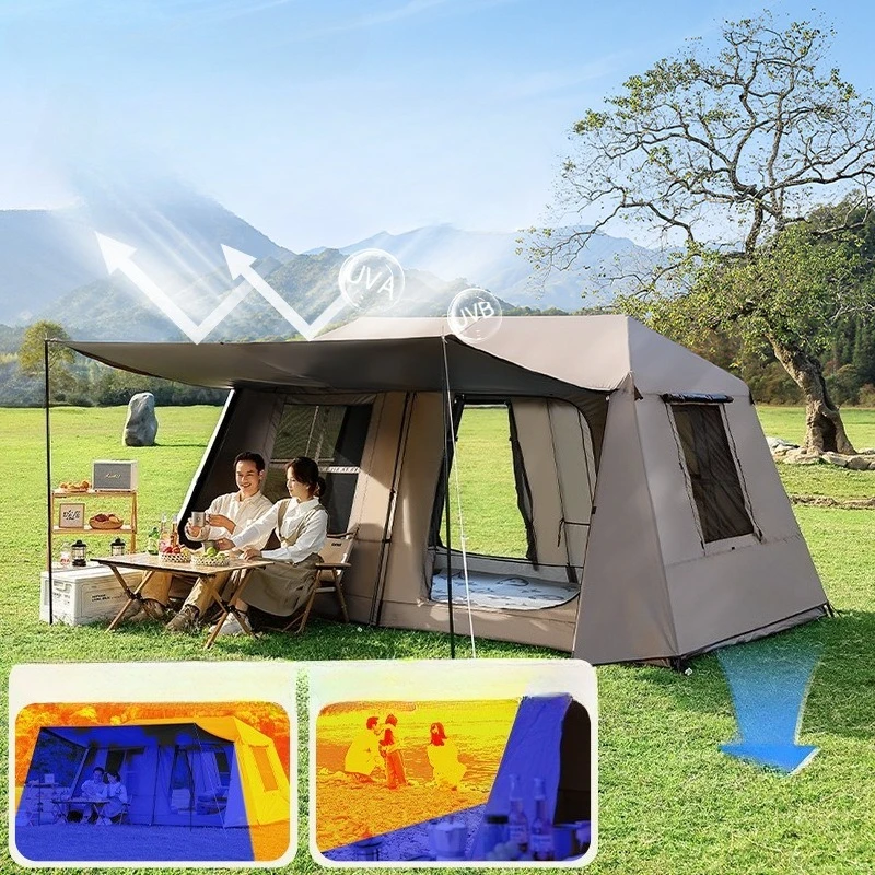 

Автоматическая палатка для защиты от солнца из ткани Оксфорд, водонепроницаемая, большая, семейная, для путешествий, кемпинга, походов, укрытие для активного отдыха на природе