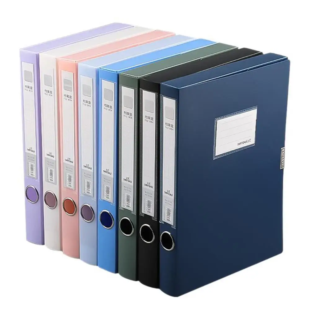 File Organizer Black Blue A4 File Folder Dustproof Thickened Paper Storage Box PP Plastic Document Case Test Paper