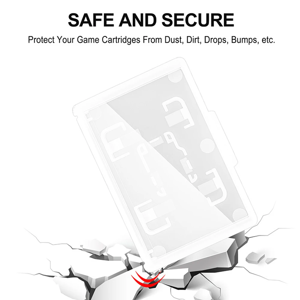 Transparent protective box for switch oled switch lite game card for tf card storage box