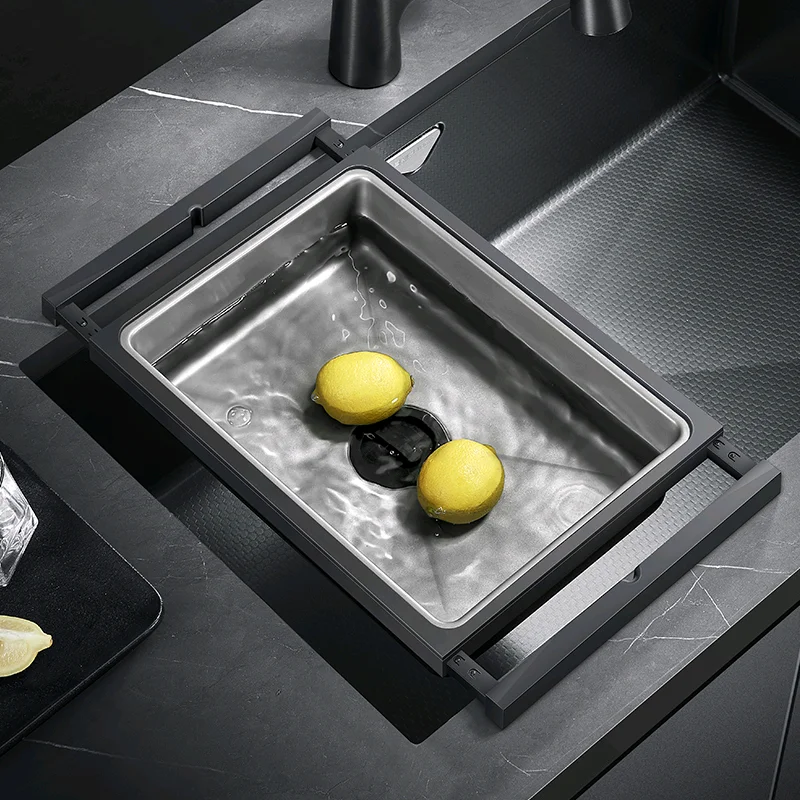 

Kitchen sink drain basket retractable 304 stainless steel basin in basin rack dishwasher dish rack filter frame
