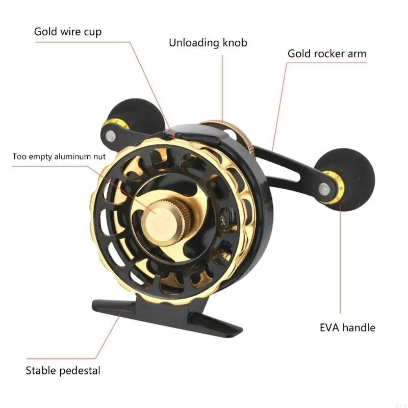Right/Left Handed Fishing Raft Wheel Winter Ice Fishing Reel Raft Fishing Reel 