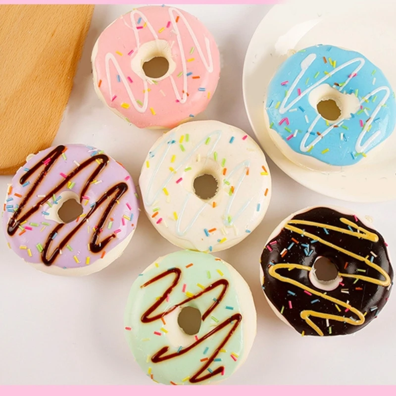 Artificial Donuts Model Simulation PU Donut Bread Photography Props for Stress Relief Slow Rebound Fake  Fun Ornament