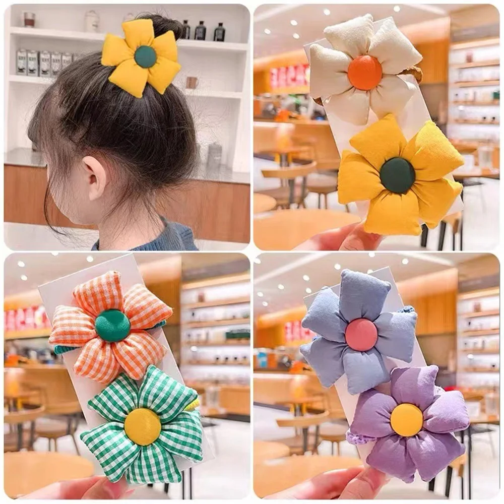 Rubber Bands For Girls Lovely Cartoon Flowers Butterfly Elastic Hair Bands Head Rope Ponytail Holder Children\'s Hair Accessories