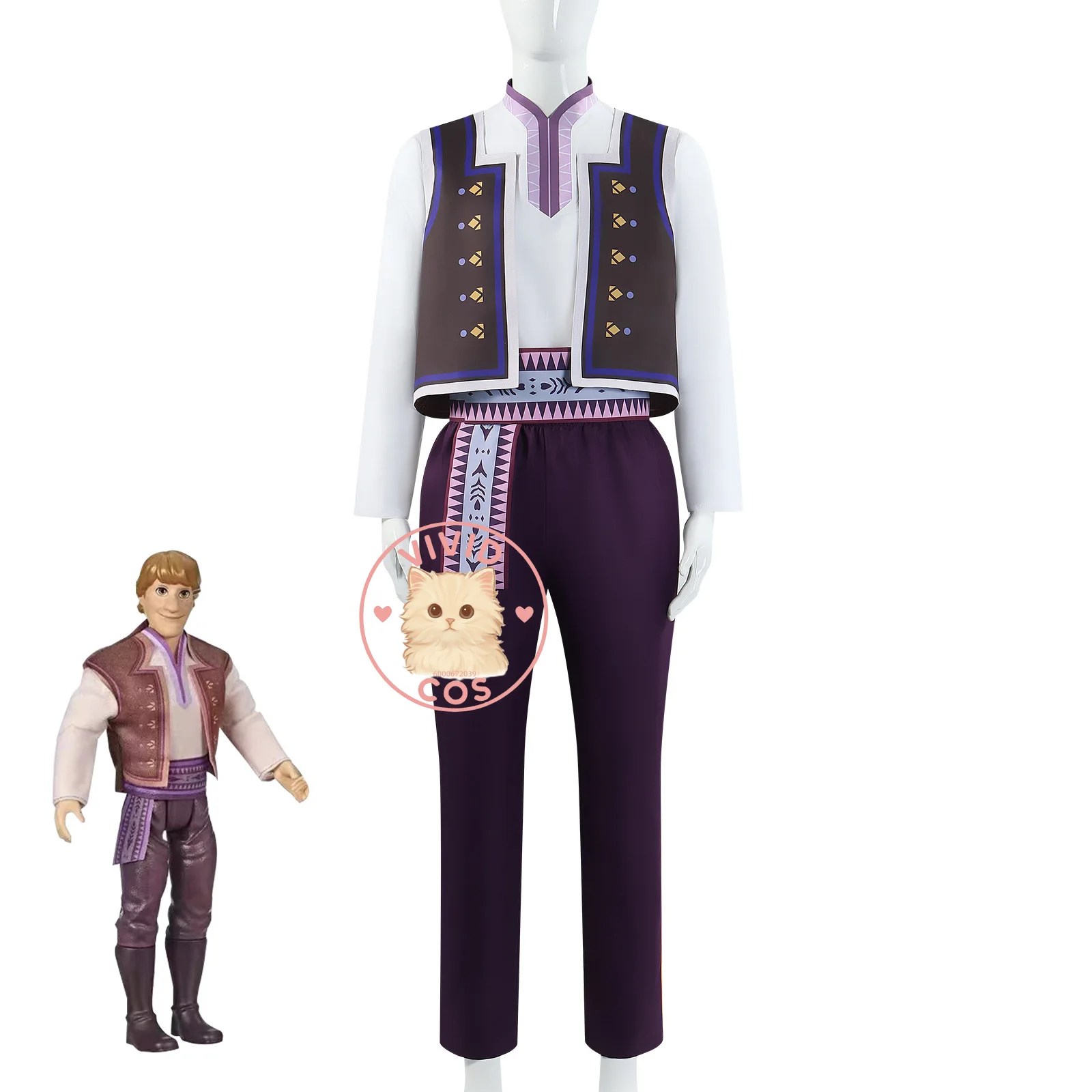 أزياء تنكرية لشخصية الرسوم المتحركة للفيلم الشهير أزياء أنيمي كريستوف الكلاسيكية للعب الأدوار للرجال لحفلات الهالوين