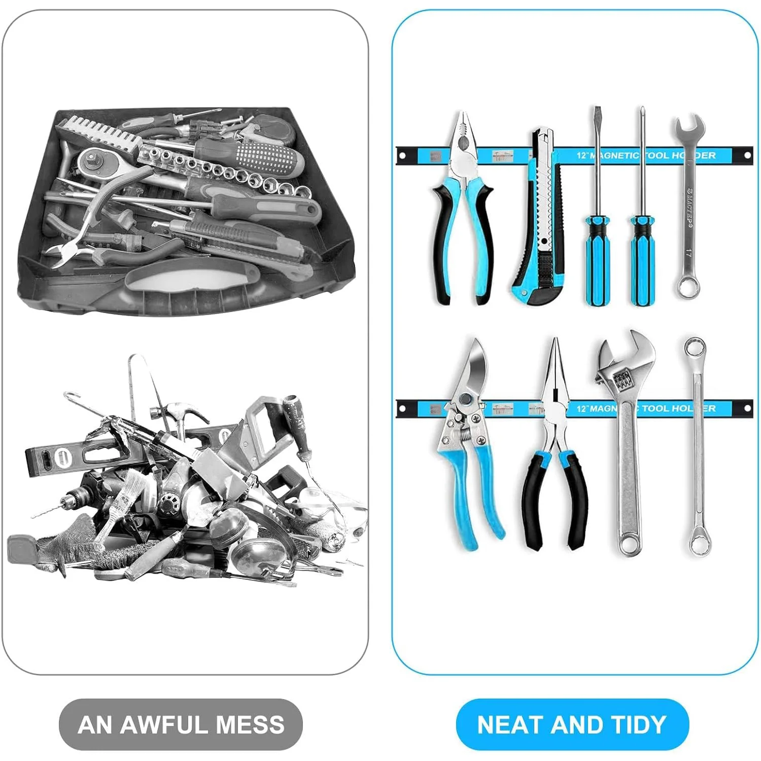 Magnetic Tool Holder Heavy-duty Magnet Tool Bar Long Strip Garage Workshops Hardware Storage Metal Organizer Rack For Workbench image 5