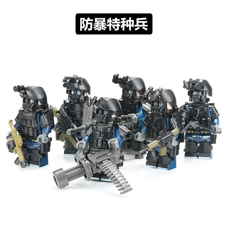 Building blocks, special forces, building blocks, figurines, building blocks assembled by police flying tigers, toys.