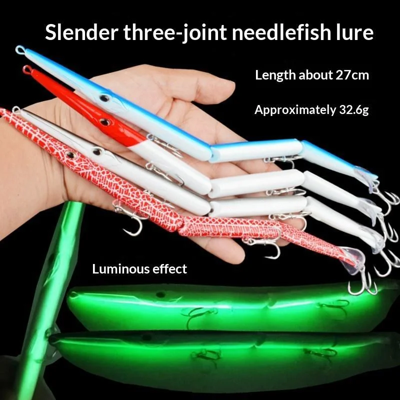 [NM]1Pc Jointed Pencil Bait 3 Section Fishing Lure 270mm/32.6g Needle Sinking Swimbait For Bluefish Seabass Tackle[NM]