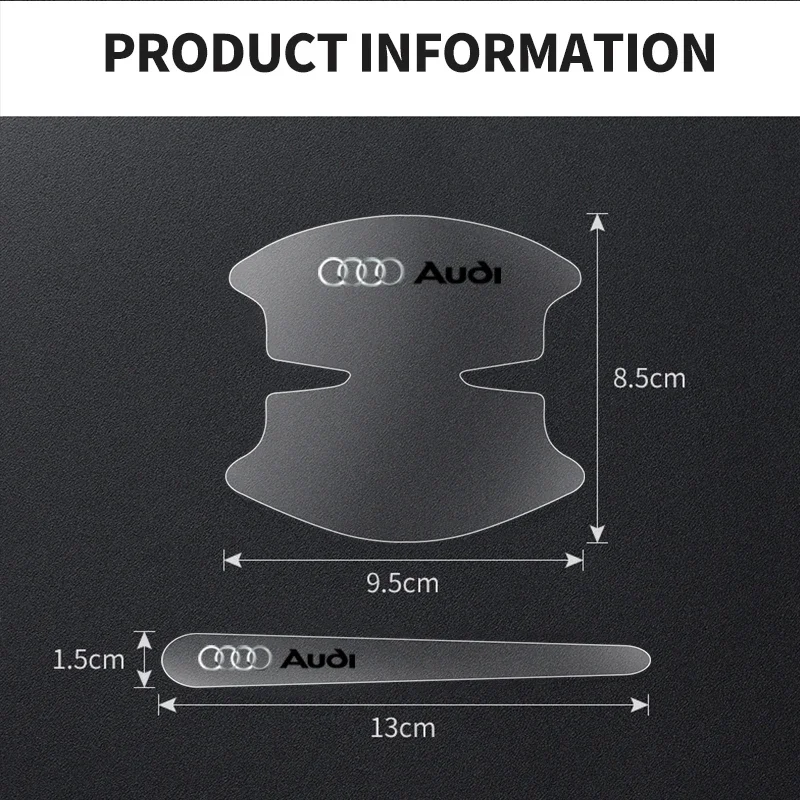 

8Pcs Transparent Car Door Handle Protector Stickers Protection Film For Audi Sline RS TT A3 A4 B8 8P 8V B6 A5 A6 Q5 C6 A1 Q7 Q3