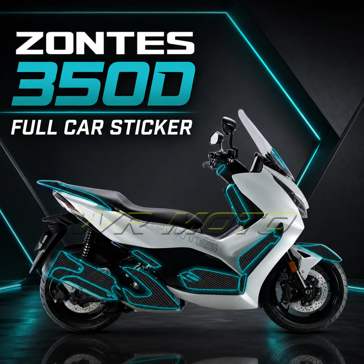 Motorcycle Carbon Fiber Style Anti‑Scratch Anti‑Slip Body Decal Protective Vinyl Sticker Fit For ZONTES 350D