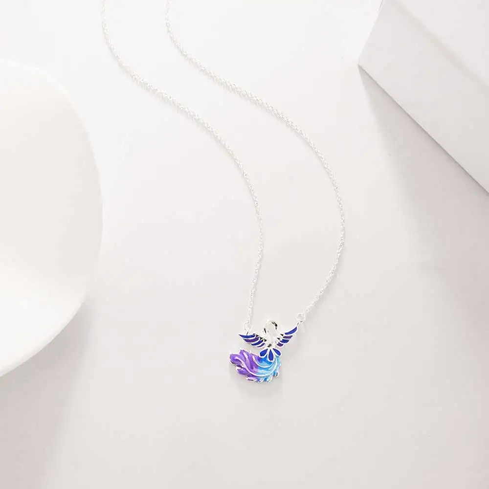 925 Sterling Silver Phoenix Necklace Firebird Pendant Necklace Love Birthdays Anniversaries Jewelry Gifts For Women