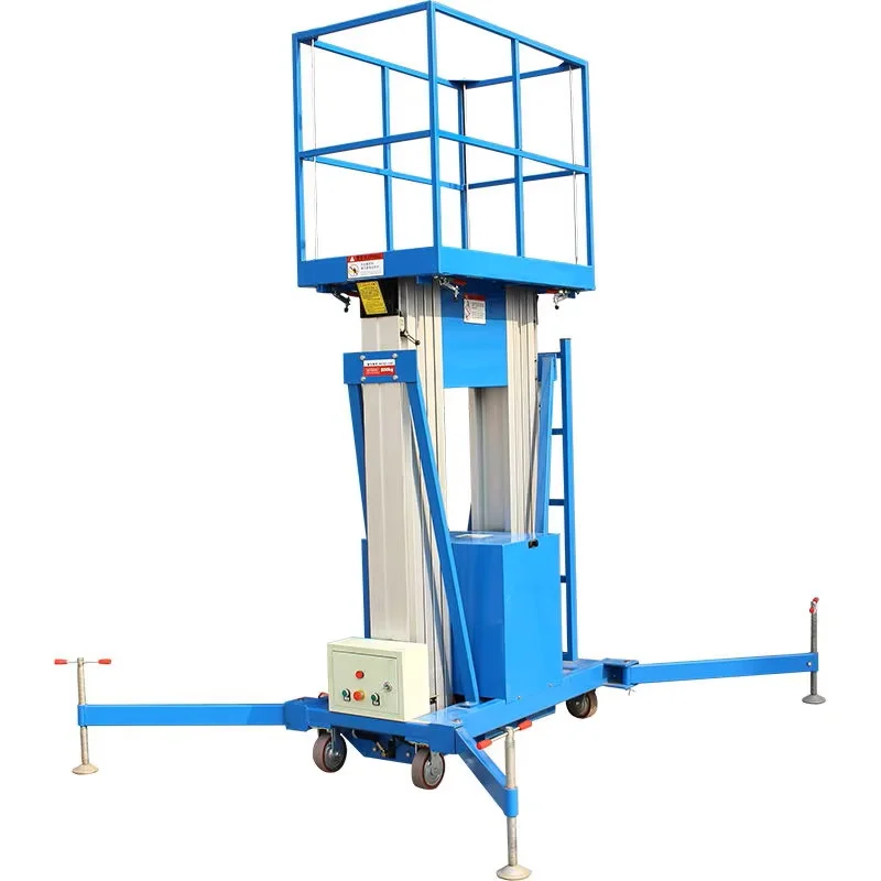 12-meter Double-column Aerial Work Platform Small Electric Hydraulic Climbing Ladder Aluminum Alloy Mobile Lift