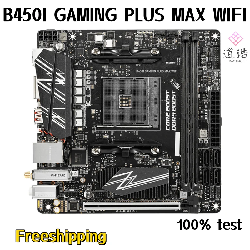 For B450I GAMING PLUS MAX WIFI Motherboard 64GB M.2 HDMI Socket AM4 DDR4 Mini-ITX B450 Mainboard 100% Tested Fully Work