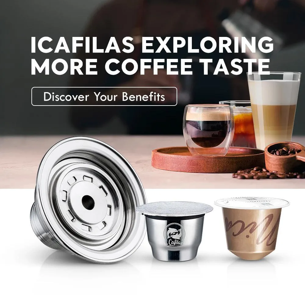 Coffee Pods Adapter Converter for Nespresso Vertuo Mahicne with Original Capsule Reusable Coffee Filters Stainless Steel Holder