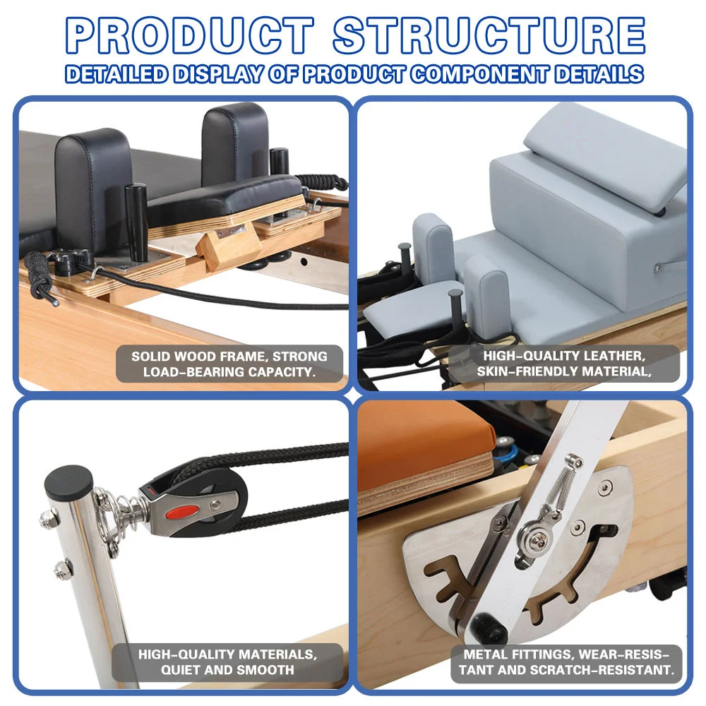Foldable Pilates Bed Core Fit Equipment Training Fitness Bed Customizable with Square Box Pilates Reformer