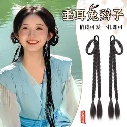 Chinese Ancient Wig Women Hanfu Wigs Headdress Photography Dance Accessory Wigs Black For Women Ancient Style Hair Bun