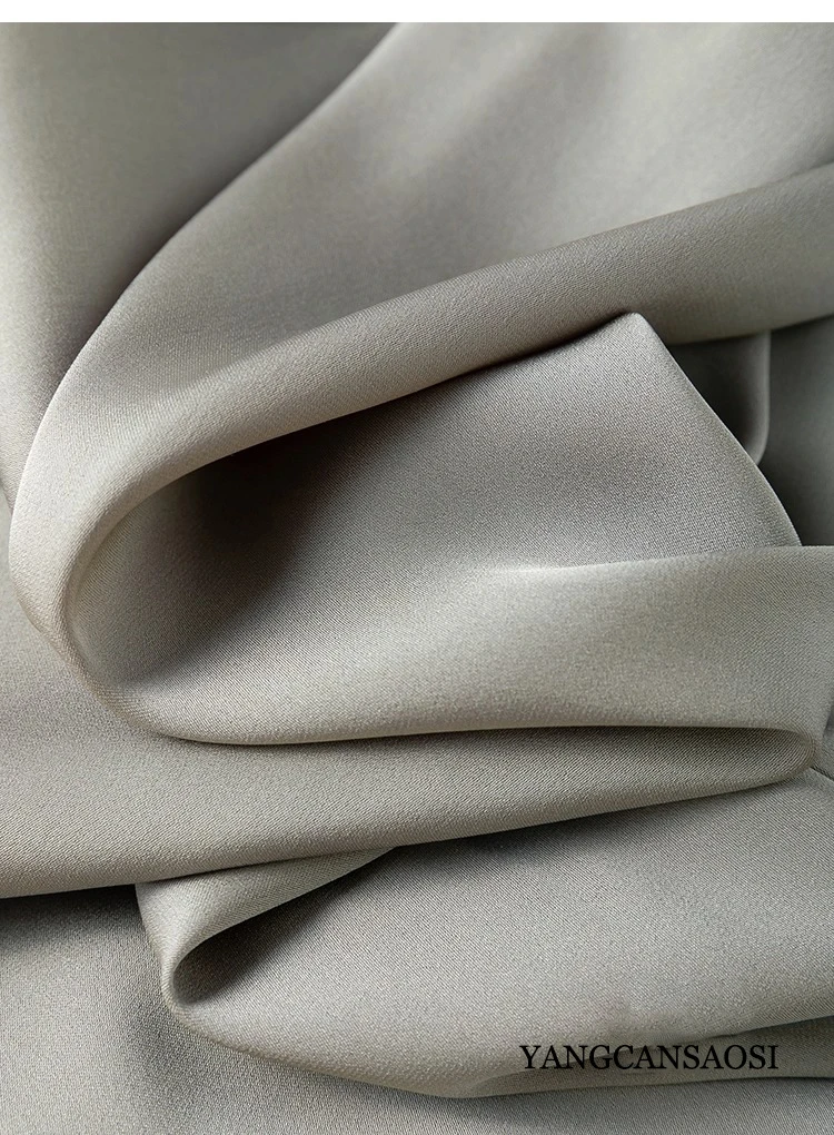 Vertical Naked Feeling 93% Natural Mulberry Silk Elastic Double Qiao Satin Elastic Waist Women's Fashionable Wide Leg Pants
