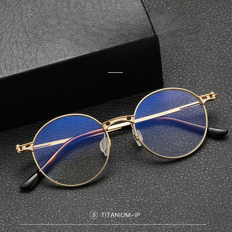 

New Pure Titanium Retro Optical Eyeglass Frame for Both Men and Women Retro Eyeglass Frame Can Be Paired with Myopia Lenses