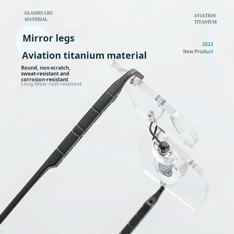 نظارات OLLYMURS من التيتانيوم النقي لقصر النظر وقصر النظر التقدمية للرجال بدون إطار مع عدسات مضادة للانعكاس ومضادة للخدش نظارات للنساء