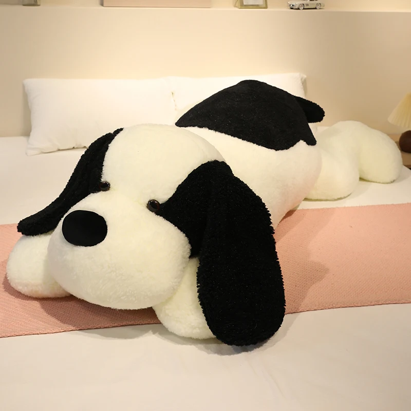 Large Cute Lying Plush Toy Dog Soft Fluffy Stuffed Animal Toy Pillow Bed Cushion Hugging Plush Toys Kids Adults Birthday Gift
