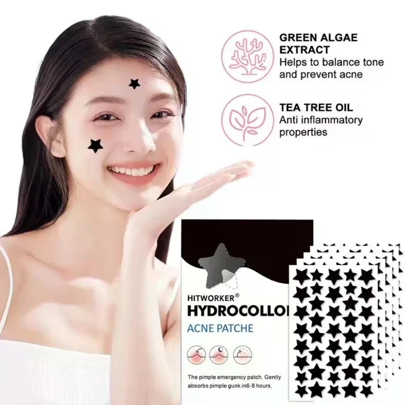 

200/400 шт., черный пластырь от прыщей в форме звезды, не вызывающий спирт, не раздражающий, дышащий, впитывающий пластырь от прыщей, модный ультратонкий