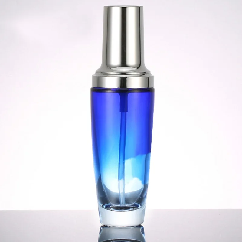 

50ml purple/blue/pink glass bottle silver pump lotion/emulsion/serum/foundation moisture toner essence skin Cosmetic Packaging