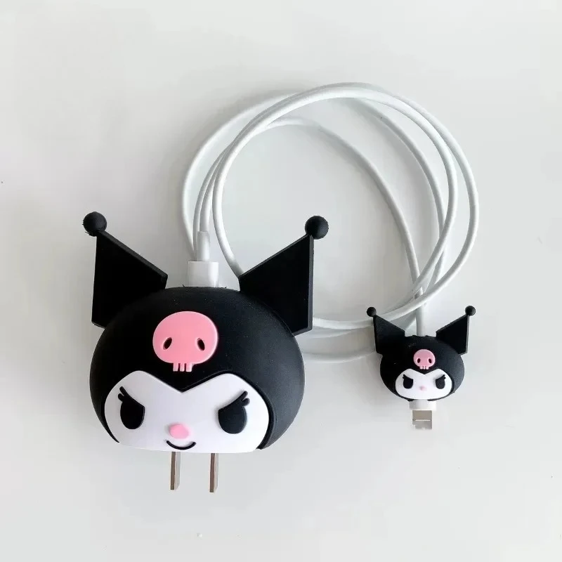 

Защитный чехол для зарядного устройства Sanrio Kuromi Melody Cinnamoroll Miniso, мультяшный IPhone, защитный чехол для USB-линии, 18 Вт, 20 Вт