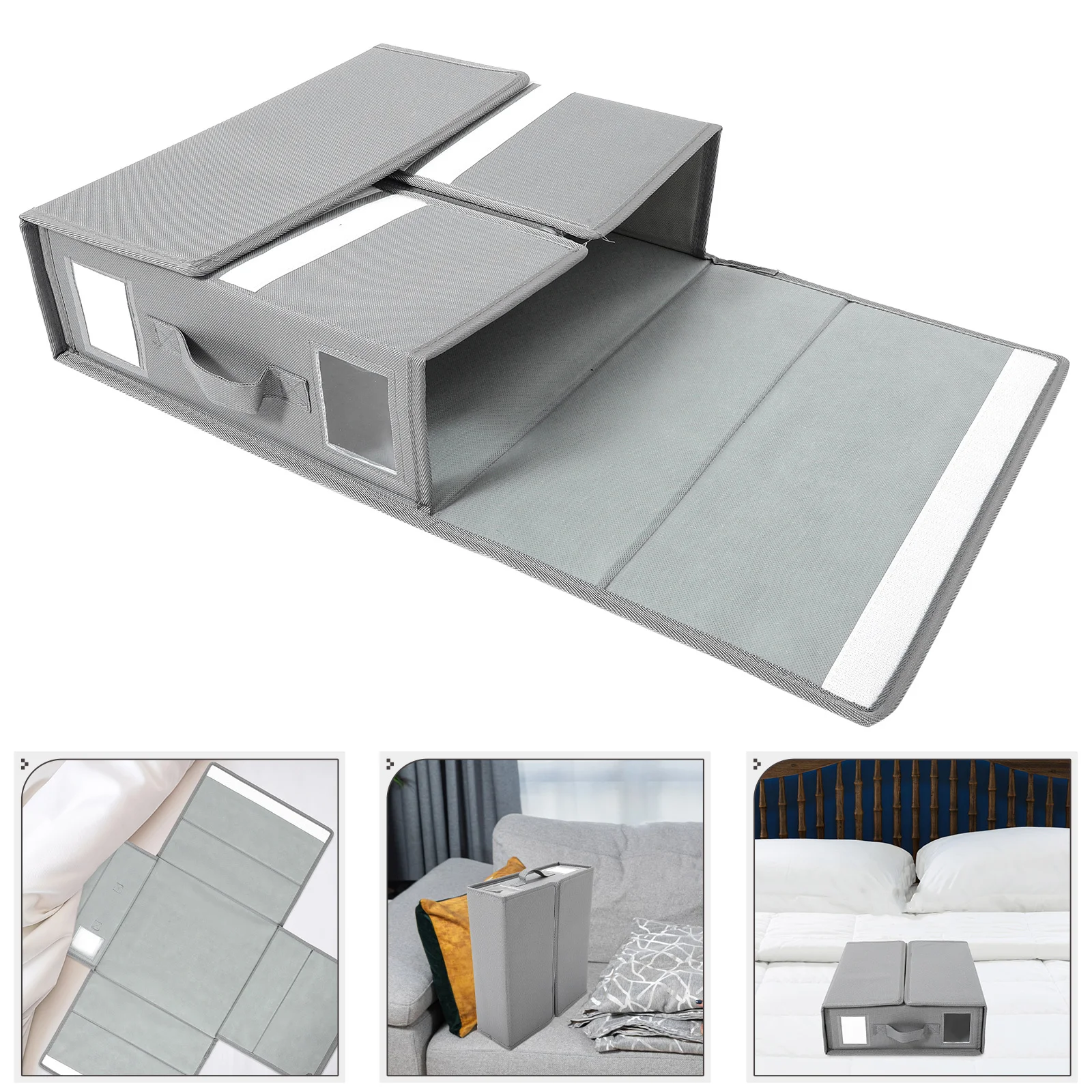 

Bed Sheet Organizer Storage Bin Foldable Oxford Cloth Zipper Closure For Closet Bedding Storage Container Household