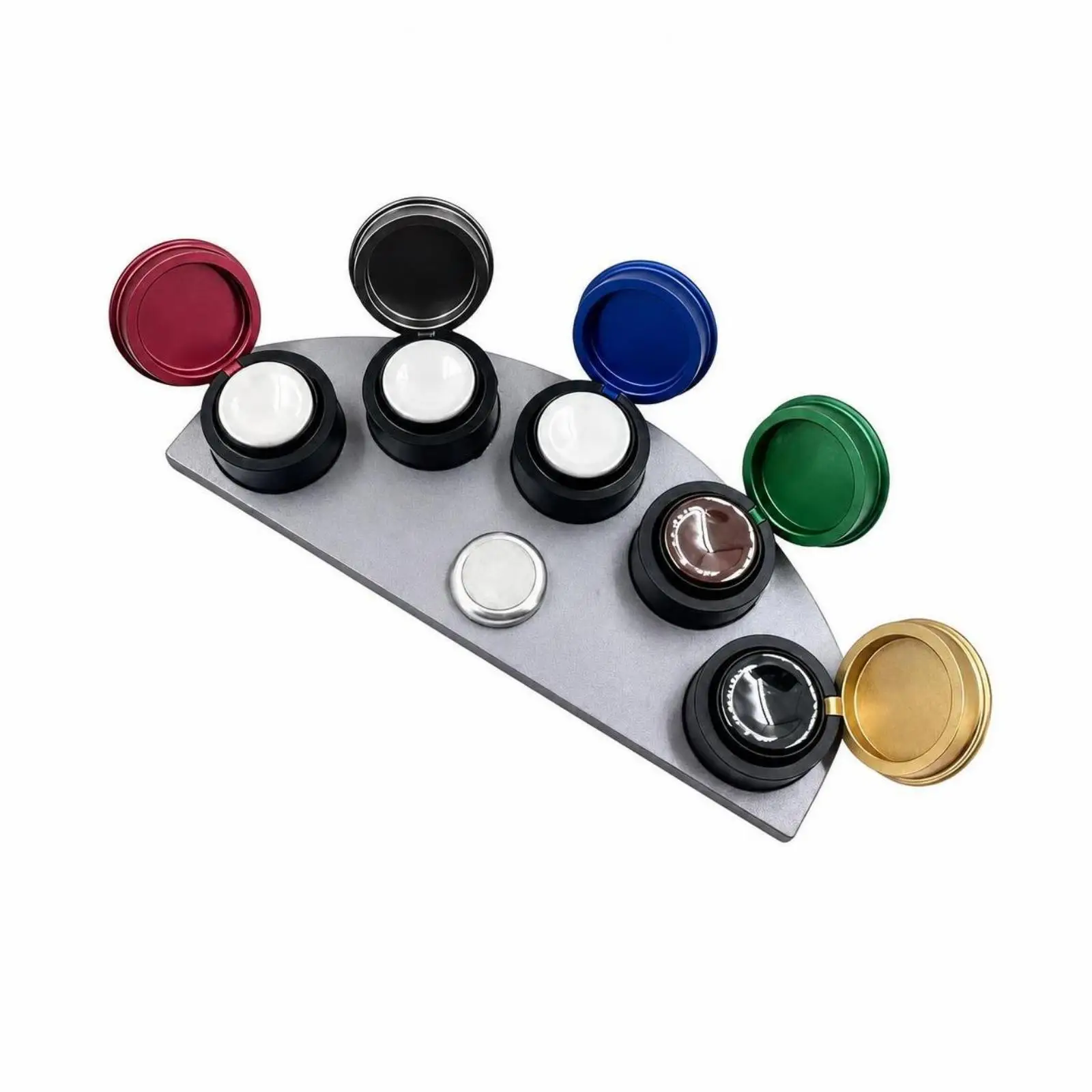 Watch Oil Kit Ceramic Metal Dish with Five Positions Secure Oil Holder for Watchmaker Lubricant Storage