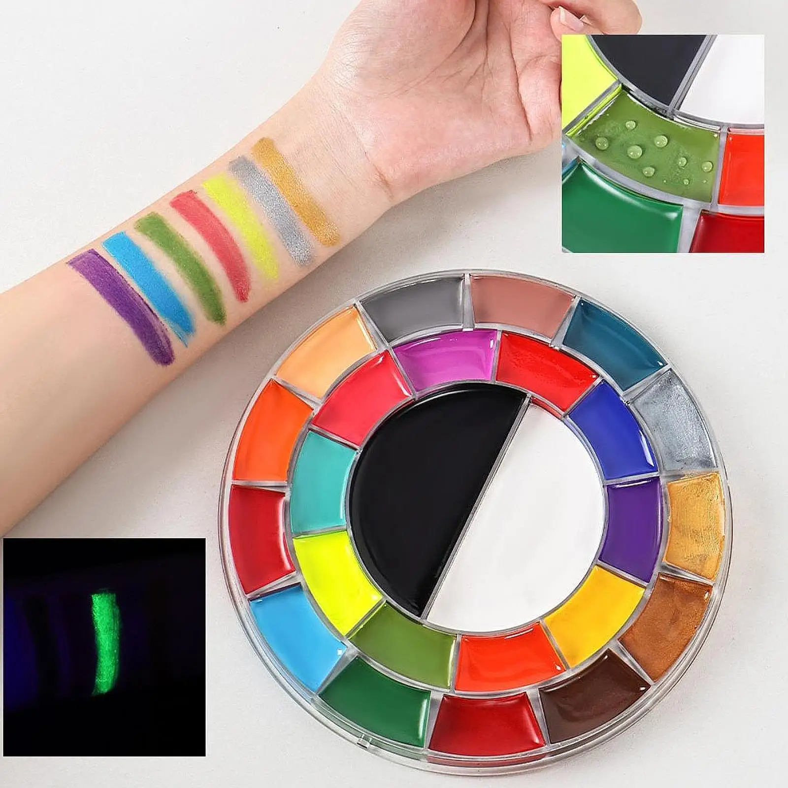 Face Body Paint Make up Palette สําหรับการแสดงบนเวทีคาร์นิวัลสําหรับเด็ก