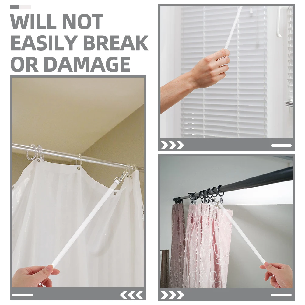 

2pcs Durable Clear Acrylic Curtain Wand Versatile Drapery Opener Blind Tilt Rod Replacement Parts Window Decor
