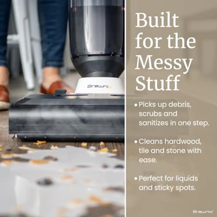 3-in-1 Steam Wet Dry Vacuum for Hard Floors with Digital Display Automatically Cleans Debris Deep Scrubs Surfaces and Sanitizes