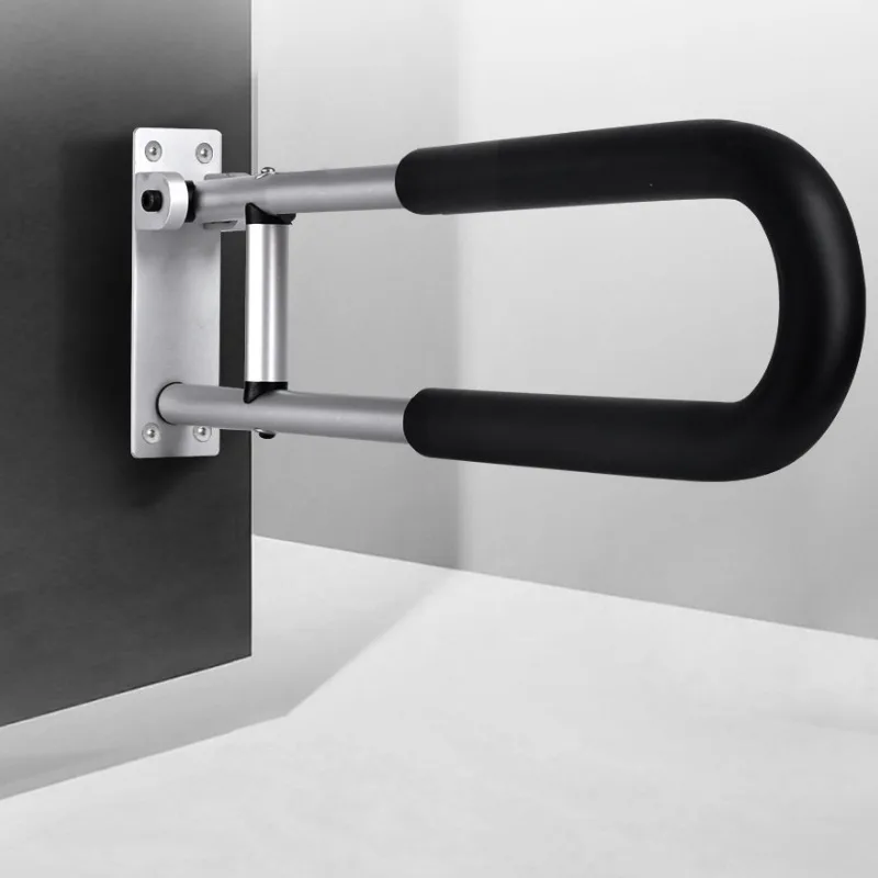 Aluminum Alloy Bathroom Safety Grab Bar  Anti-Slip Toilet Handrail  Foldable Restroom Support for Disabled and Elderly