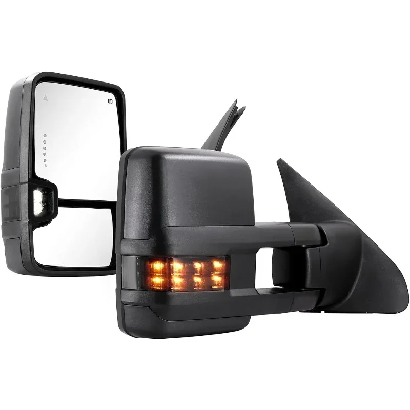 

Towing Mirrors for 07-18 Tundra with Power Glass Heated Arrow Turn Running Light Blind Spot Light Extendable Fold Pair Set