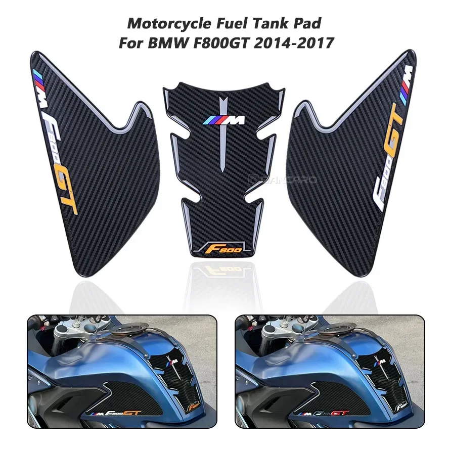 2 Colors Motorcycle Fuel Tank Pad Stickers 3D Gasoline Tankpad Sticker For BMW F800GT F800 GT 2014 2015 2016 2017 Accessories