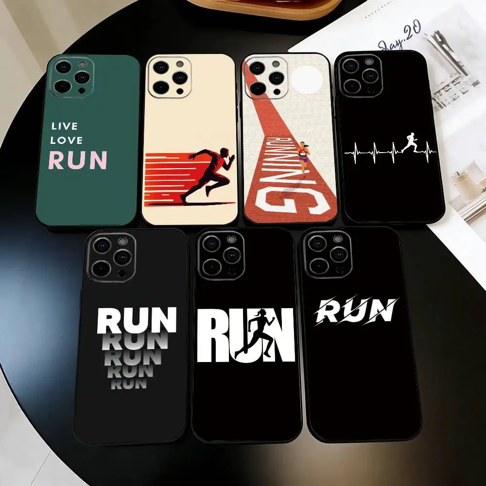 

I Love Running Phone Case For iPhone 17, 16,15,14,13,12,11 Plus,Pro Max, Others Soft Black Cover