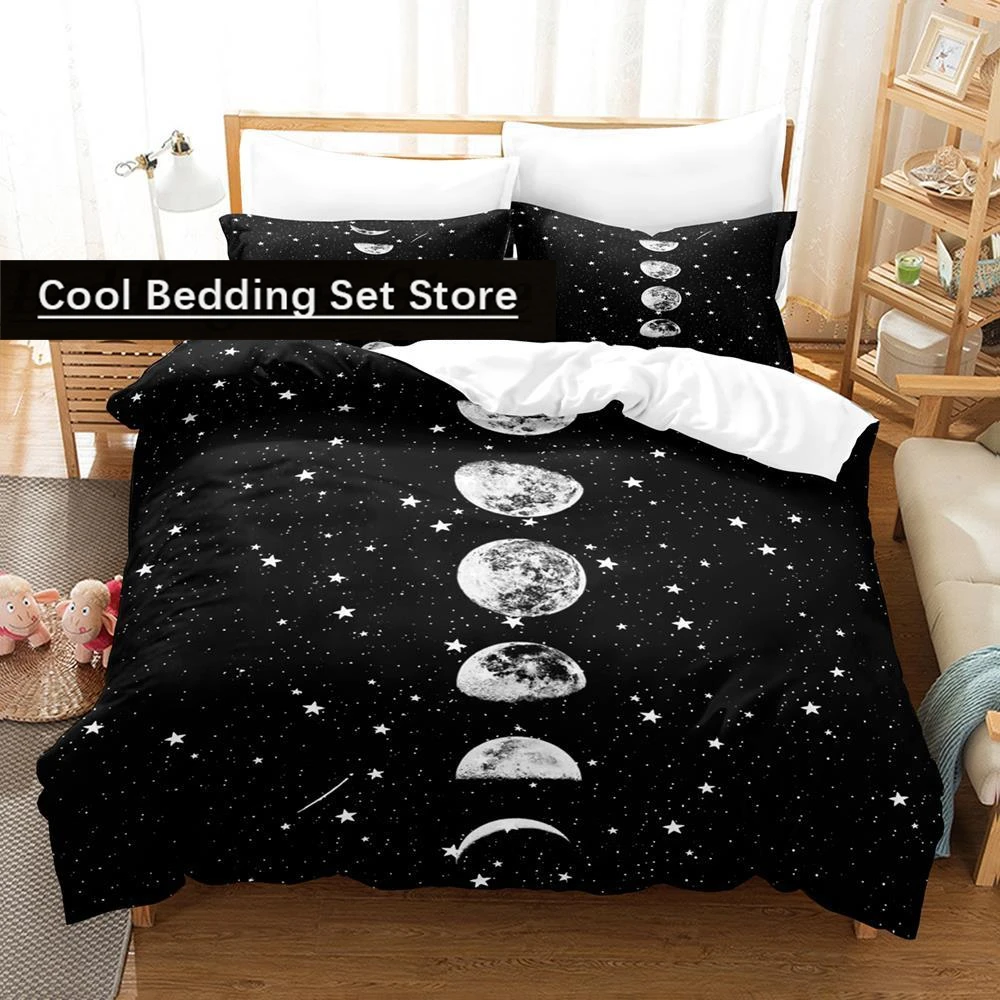 

Hot Sale Witch Moon Bedding Set Single Twin Full Queen King Size Bed Set Aldult Kid Bedroom Duvetcover Sets Anime Bed Sheet Set