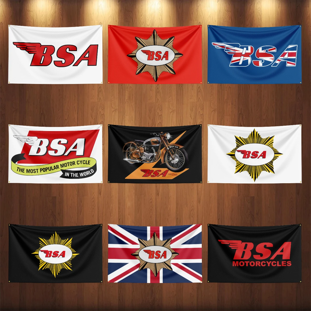 3x5 Ft Retro T-Triumph Motorcycles Flag Polyester Printed Motorcycle Flags for Room Garage Decor