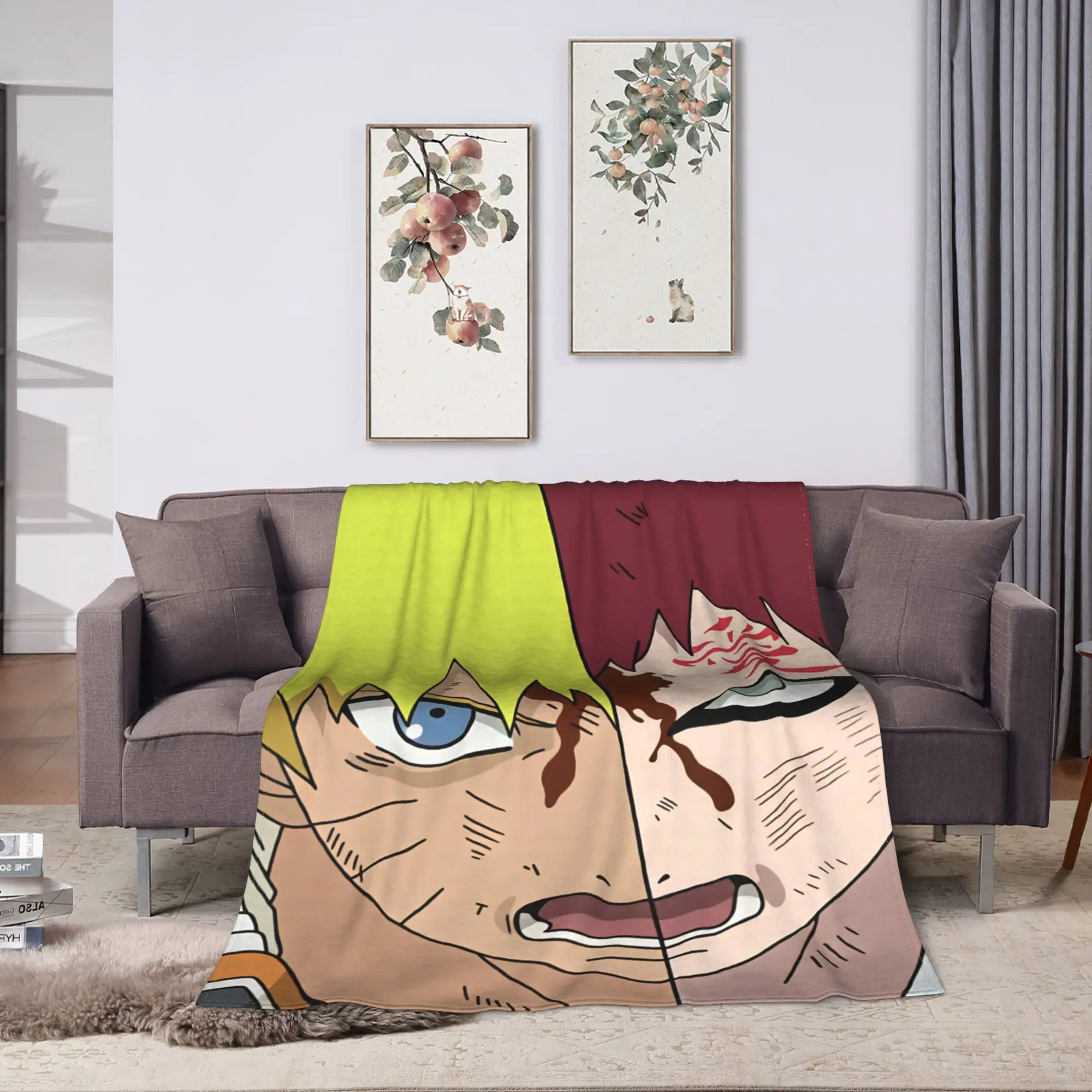 Uzumaki Gaara Kurama Shukaku Blanket  Warm Soft Funny Plush Throw Blanket For Kids Adult Home Decor Flannel Bedspread Bed Cover