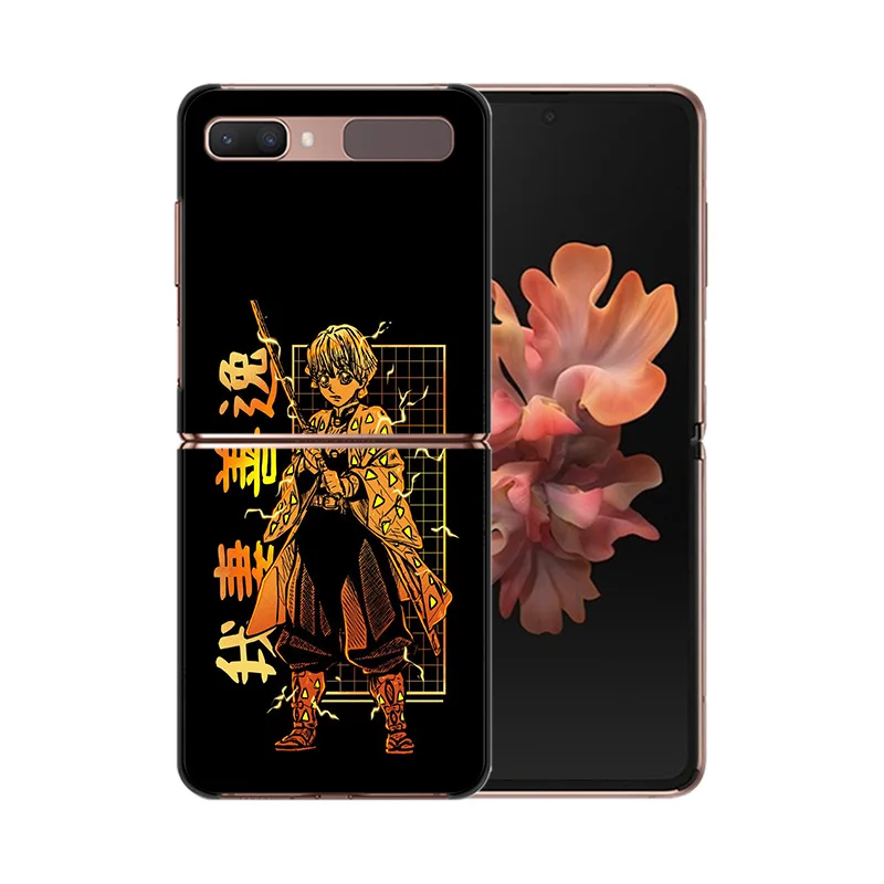 Luxury Mobile Phone Cases For Samsung Galaxy ZFlip6 Z Flip3 Flip4 Flip5 5G Flip 6 5 4 3 Demon Slayer Black Hard Anti-Drop Cover image 5