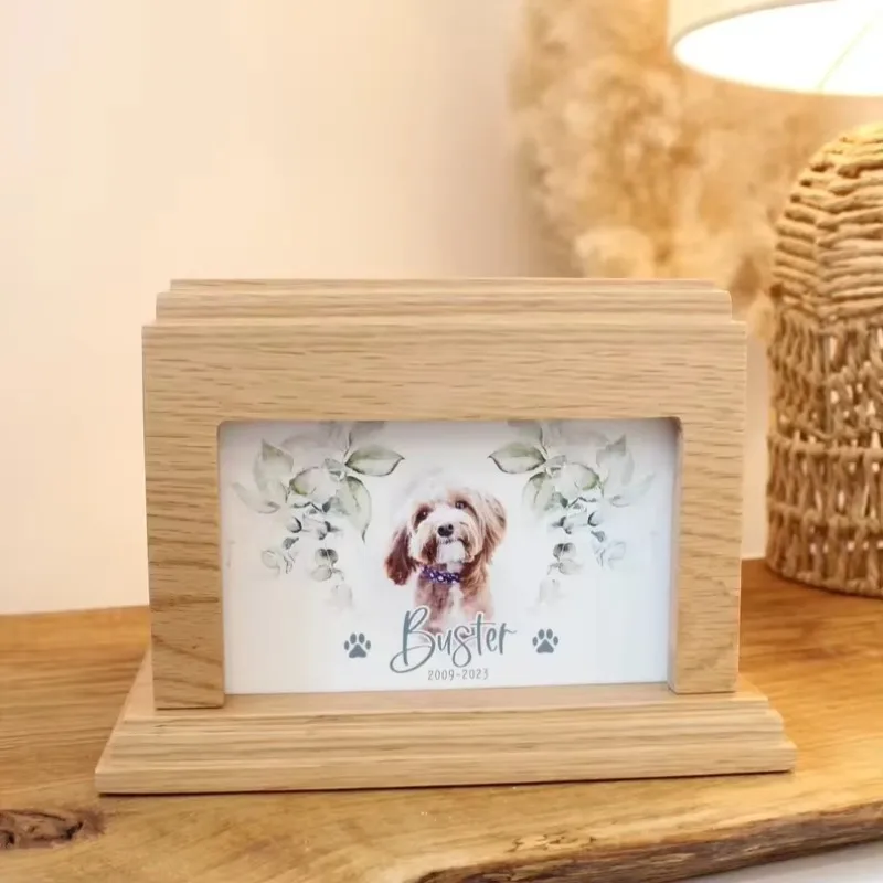 

Personalized Solid Oak Pet Urn Cat and Dog Memorial Wooden Coffin Handmade Ashes Pet Coffin