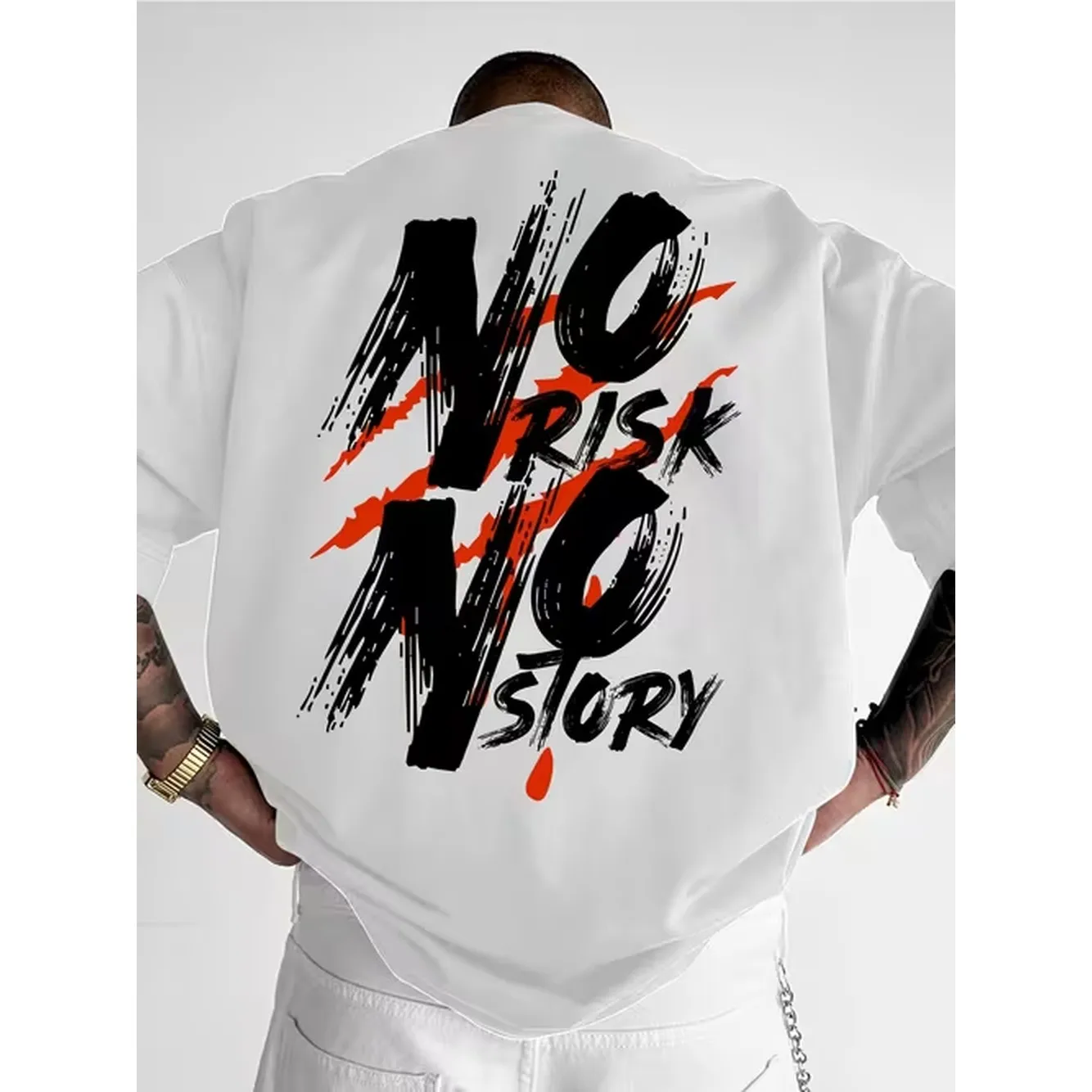 item picture no story mens fashion printed casual short sleeve t shirt spring summer top comfortable round neck tee