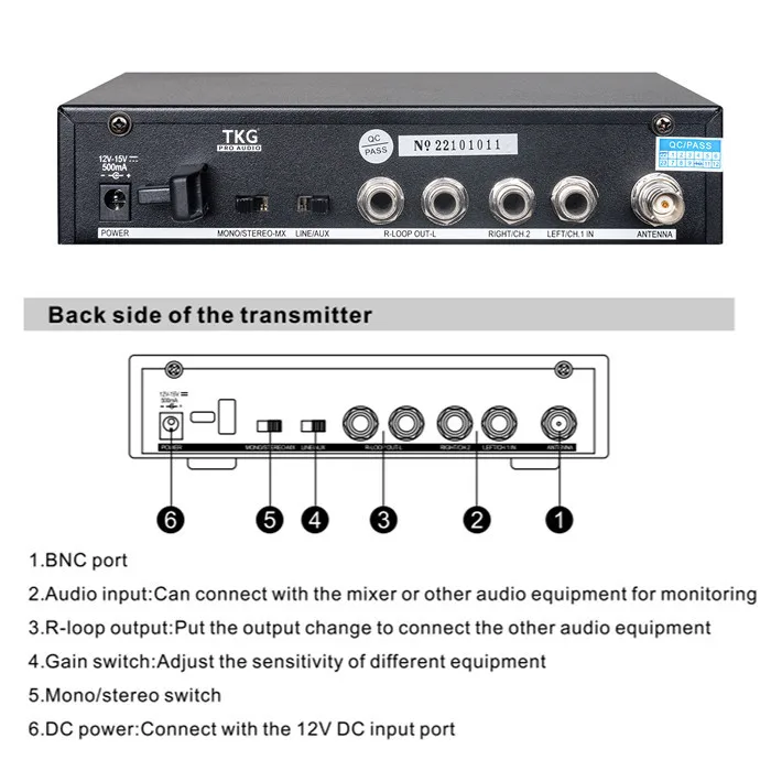 TKG 566-590MHz P301 مرحلة ستيريو في الأذن رصد المهنية الصوت مرحلة العودة نظام الرصد اللاسلكي للموسيقيين العصابات